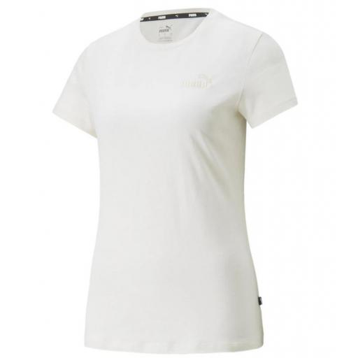 Camiseta Puma ESS+ Embroidery Tee Mujer Beige