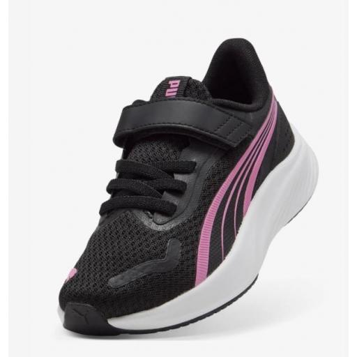 Zapatillas Puma Pounce Lite AC+ Velcro Negro/Rosa [2]