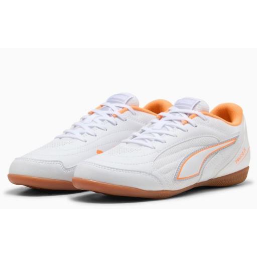 Zapatillas Fútbol Sala Puma Truco IV Jr Blanco/Naranja [0]