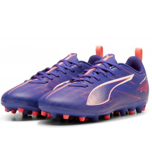 Bota Fútbol Puma Ultra 5 Play MG Jr Azul/Rosa [0]