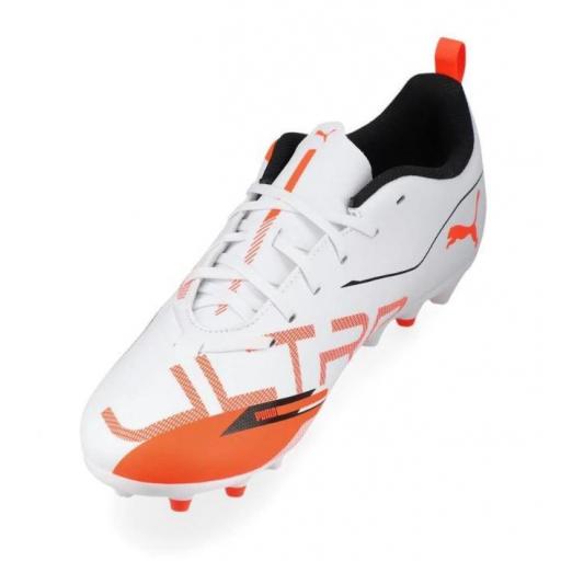 Bota Fútbol Puma Ultra 5 Play MG Niños Blanco/Naranja [2]