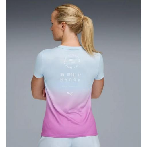 Camiseta Puma Hyrox Poly Graphic Tee Mujer Azul/Rosa [2]