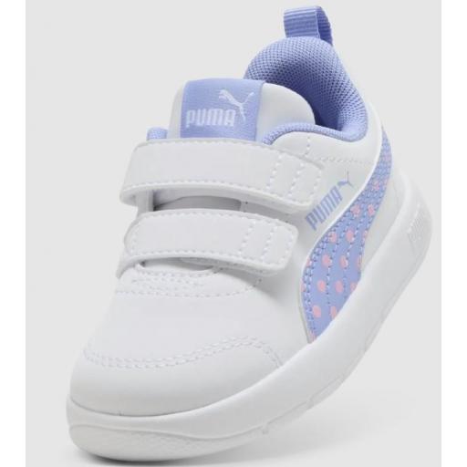 Zapatillas Puma Courtflex v3 Dotty Velcro Inf Blanco/Morado [2]