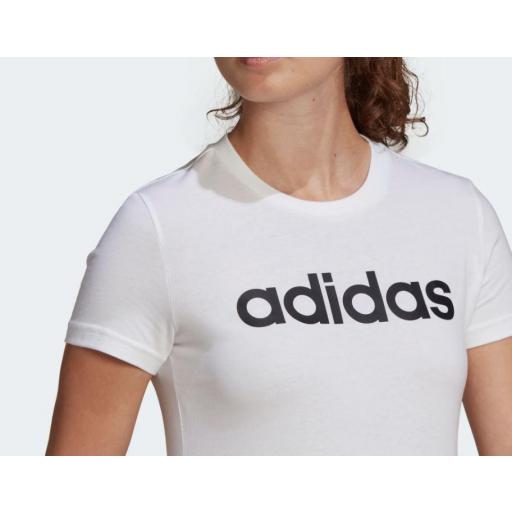 Camiseta Adidas Essentials Slim Logo Mujer Blanco [2]