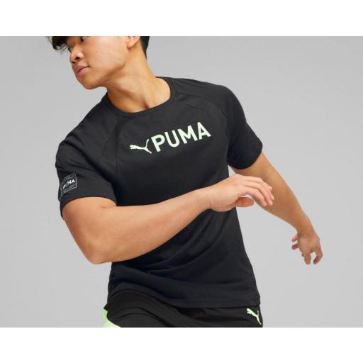 Camiseta Puma Fit Ultrabreathe Triblend Tee Negro/Verde [1]