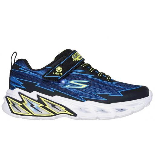 Zapatillas Skechers Luces Light Storm 2.0 Azul/Amarillo