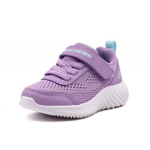 Zapatillas Skechers Bounder Niñas Velcro Morada [1]