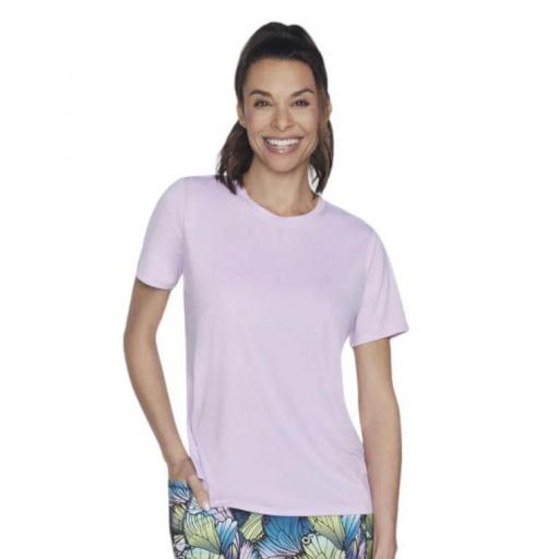 Camiseta Skechers GO DRI SWIFT Tee Mujer Morada