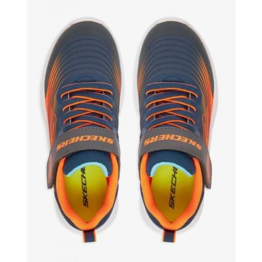 Zapatillas Skechers Microspec Advance Velcro Marino/Naranja [2]