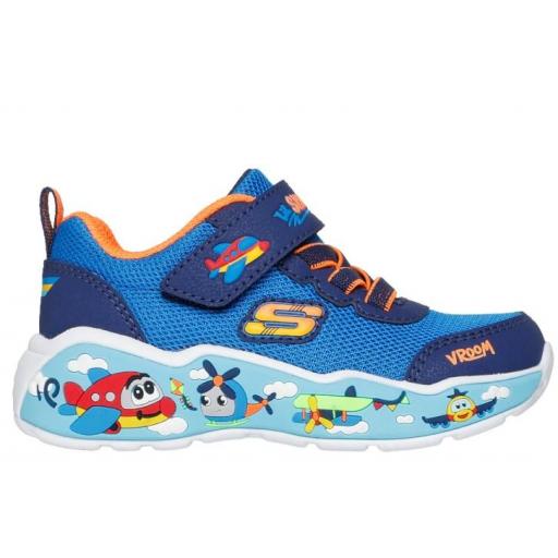 Zapatillas Skechers Play Scene Velcro Azul Aviones [0]