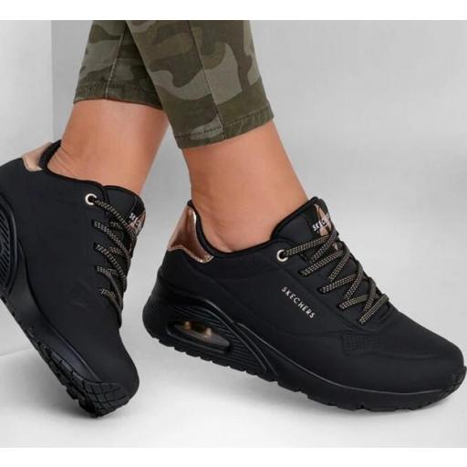 Zapatillas Skechers UNO-Shimmer Away Negro/Cobre  [2]