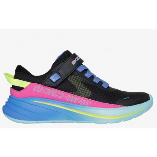 Zapatillas Skechers Wave 92 Velcro Negro/Azul/Rosa [0]