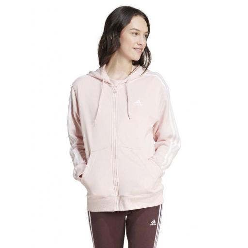 Sudadera con Capucha Adidas 3 Bandas Rosa Claro [1]