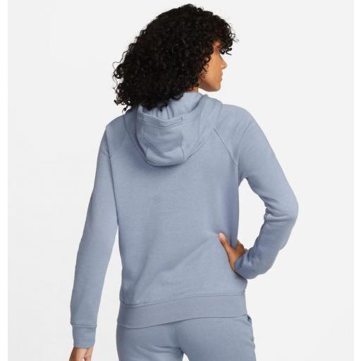 Sudadera Nike Sportswear Fleece Hoodie Mujer Gris/Azul [2]