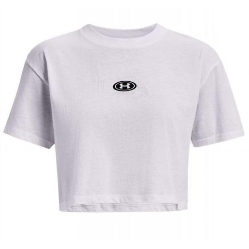 Camiseta Under Armour Branded Logo Crop Blanco