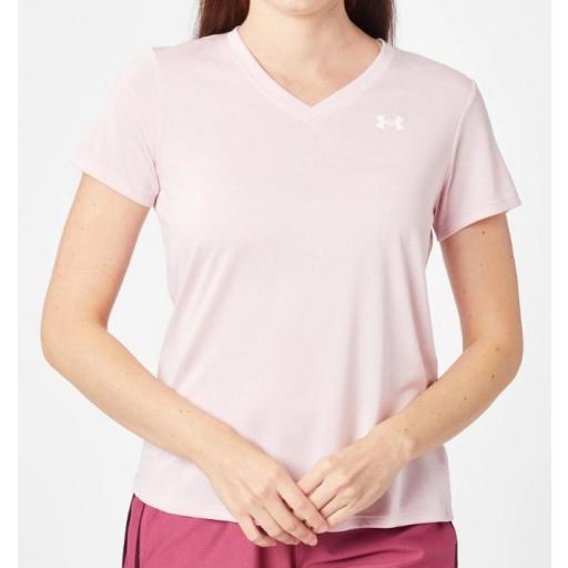 Camiseta Under Armour Tech SSV Twist Rosa Claro