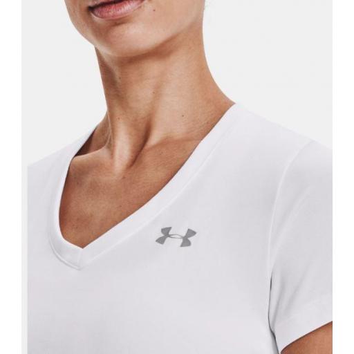 Camiseta Under Armour TECH SS V Mujer Blanca [1]