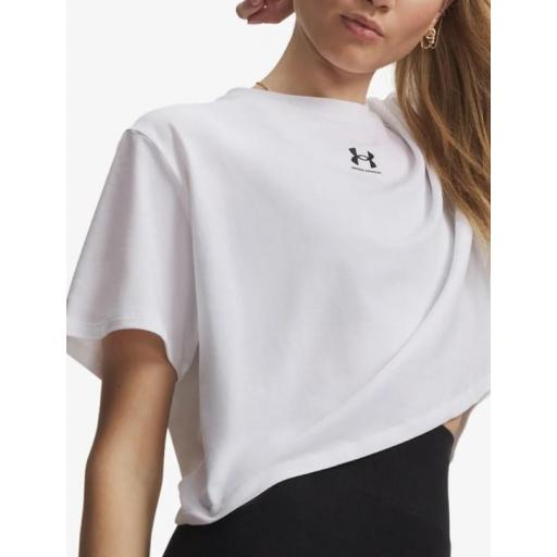 Camiseta Under Armour Rival Boxy Blanca [1]