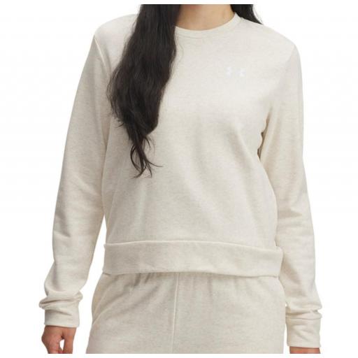 Sudadera Under Armour Rival Terry Crew Mujer Avena [0]