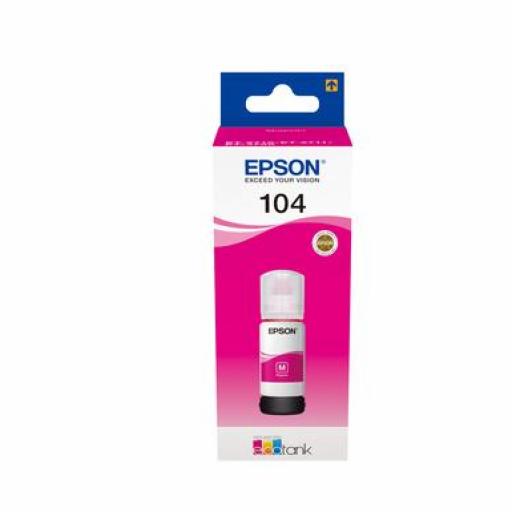 Epson 104 Magenta - Botella de Tinta Original C13T00P340 - 65 ml