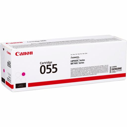 Canon 055 Magenta Cartucho de Toner Original - 3014C002 - Rendimiento 2.100 Páginas.