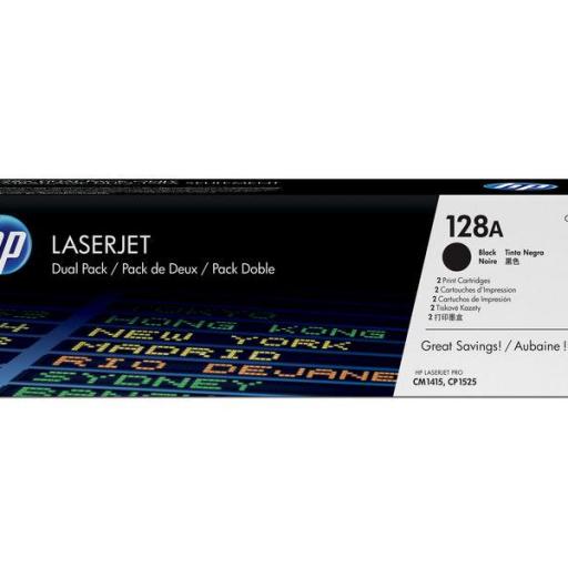 HP Toner Laser 128A Negro Pack 2 CE320AD 