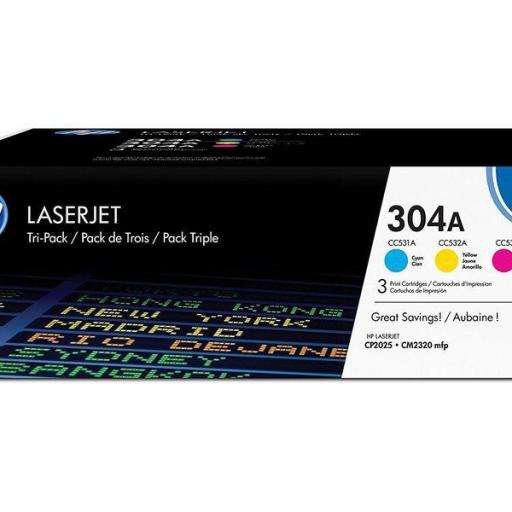 HP Toner Laser 304A Tricolor pack 3 CF372AM 