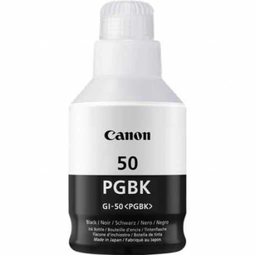 Canon GI50 Negro Botella de Tinta Original - GI50PGBK/3386C001 - Rendimiento 6.000 Páginas.