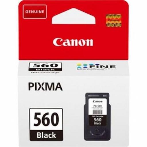 Canon PG560 Negro Cartucho de Tinta Original - 3713C001 - Rendimiento 180 Páginas.