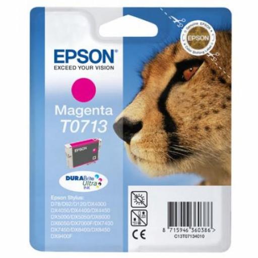 Epson T0713 Magenta Cartucho de Tinta Original - C13T07134012 - Capacidad 5.5 ml