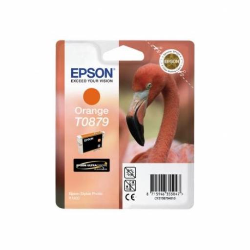 Epson T0879 Naranja Cartucho de Tinta Original - C13T08794010- Capacidad 11.4 ml