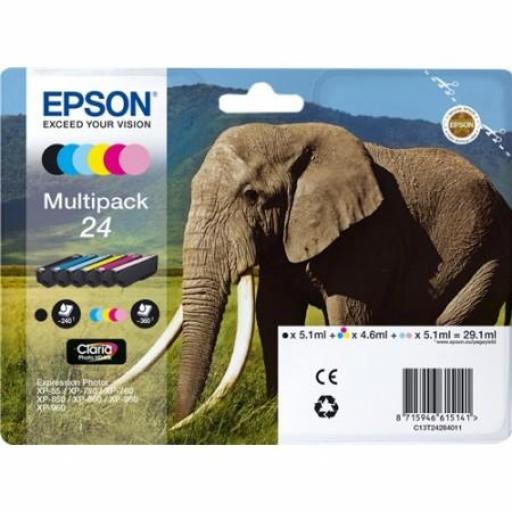 Epson T2428 (24) Pack de 6 Cartuchos de Tinta Originales - C13T24284011 [0]