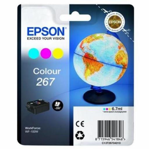 Epson T267 Color Cartucho de Tinta Original - C13T26704010 - Rendimiento 200 Páginas.