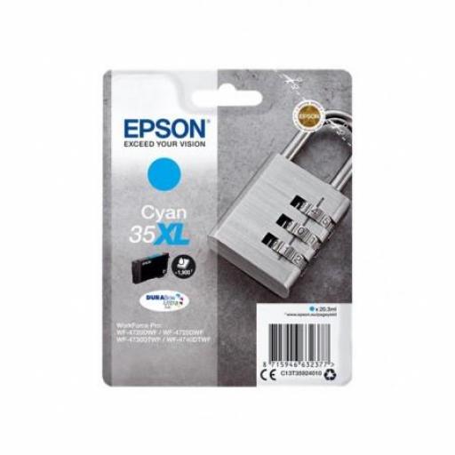 Epson T3592 (35XL) Cyan Cartucho de Tinta Original - C13T35924010 - Rendimiento 1.900 Páginas.