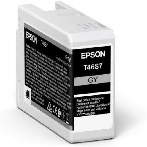 Epson T46S7 Gris Cartucho de Tinta Original - C13T46S700 - Capacidad 25 ml