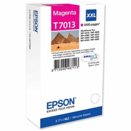 Epson T7013 magenta Cartucho de Tinta Original - C13T70134010 - Rendimiento 3.400 Páginas