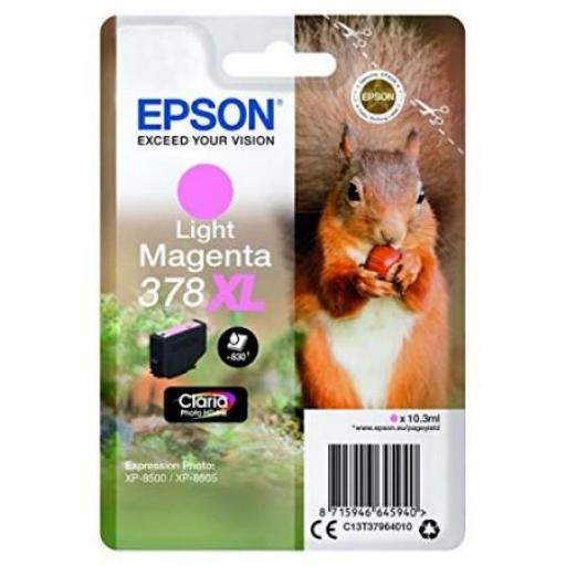 Epson 378XL Magenta Light Cartucho de Tinta Original - C13T37964010 - T7396 - Renment 830 Páginas.