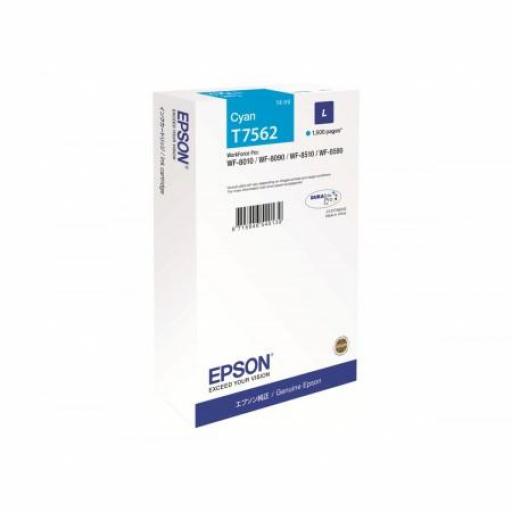 Epson T7562 Cyan Cartucho de Tinta Original - C13T756240 - Rendimiento 1.500 Páginas.