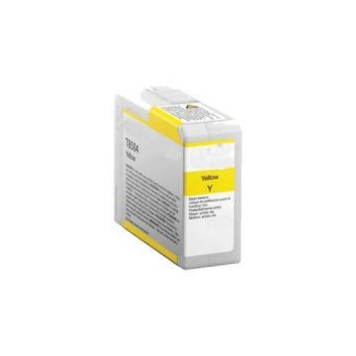 Epson T8504 Amarillo Cartucho de Tinta Pigmentada Generico - Reemplaza C13T850400 - Capacidad 80 ml