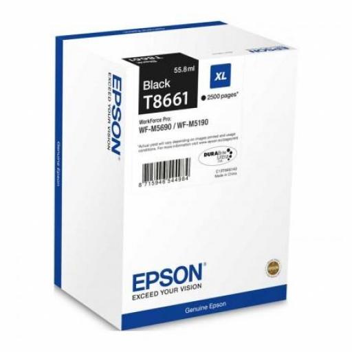 Epson T8661 XL Negro Cartucho de Tinta Original - C13T866140 - Rendimiento 2.500 Páginas.