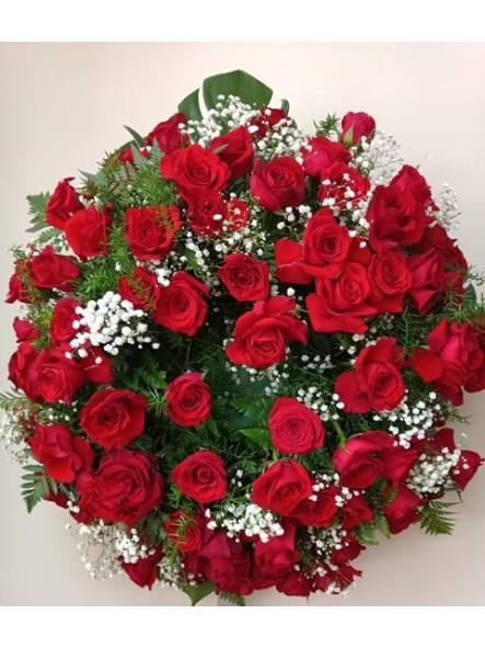 Corona rosas rojas
