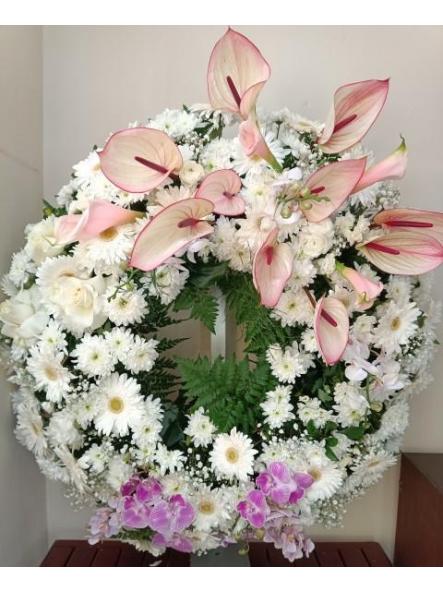 Corona flores tono suaves