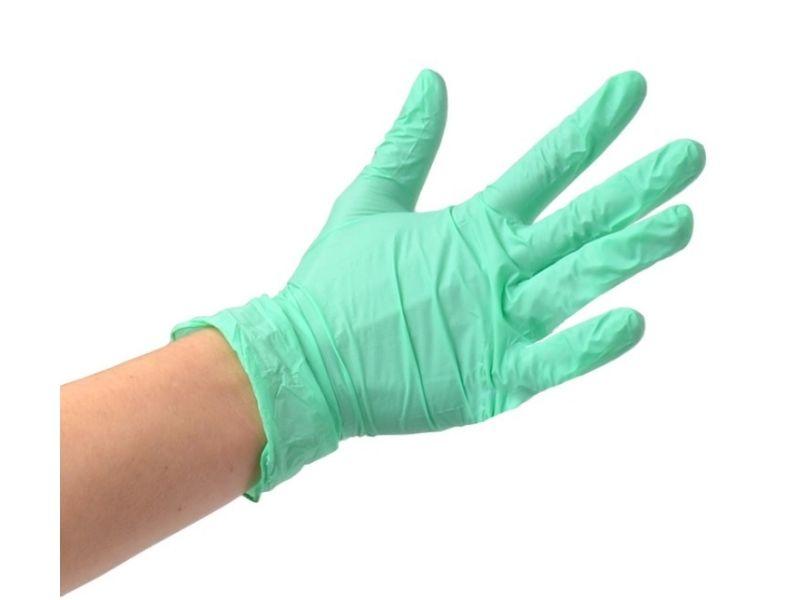 No de moda Confusión láser guantes nitrilo verde