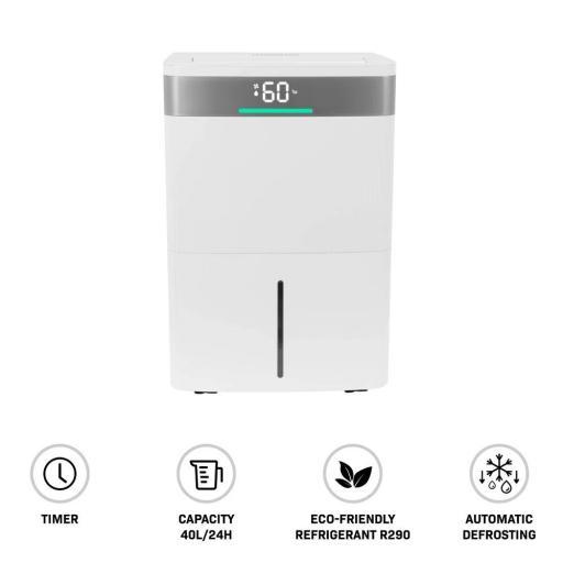 Deshumidificador 40L/día - Deposito 5,5L- Wi-Fi Filtro Plata Iónica y de Carbón [4]
