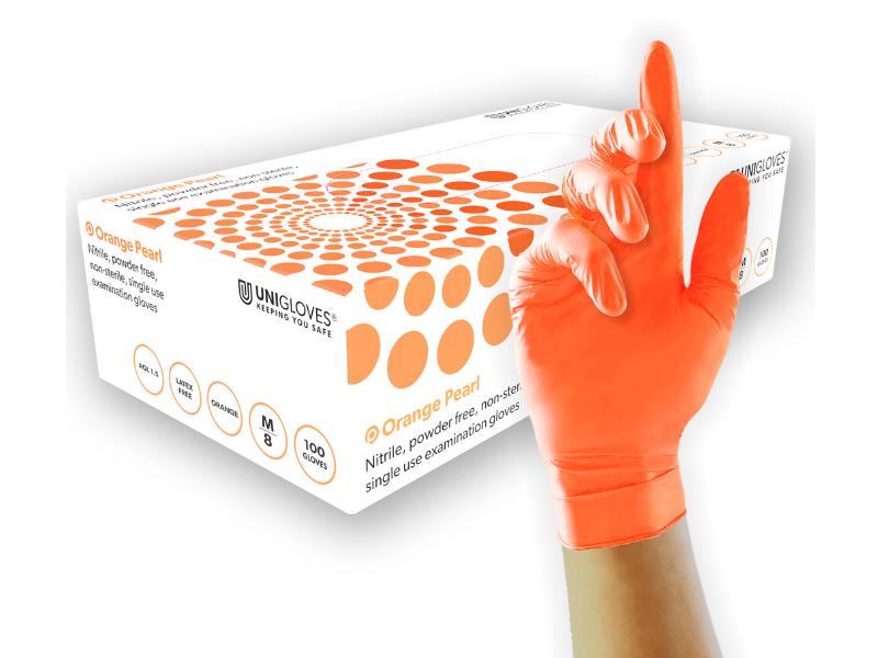 guantes nitrilo naranja