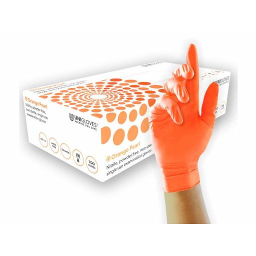 guantes nitrilo naranja