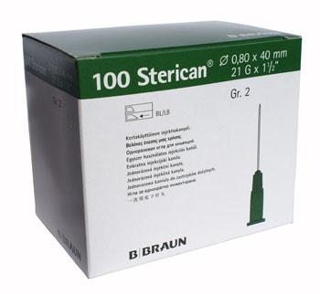 Aguja Sterican 21G x 1 1/2" - 0,8 x 40 mm Verde.