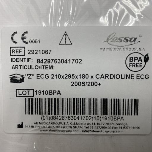 Papel "Z" ECG 210 x 295 x 180 Cardioline 200s/200+. [0]