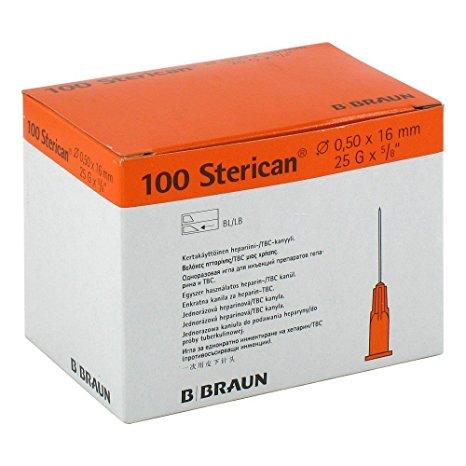 Aguja Sterican 25 G x 5/8 0.50 x 16 mm Naranja.