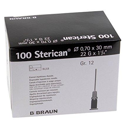 Aguja Sterican 22 G x 1 1/4" - 0.70 x 30 mm Negro.